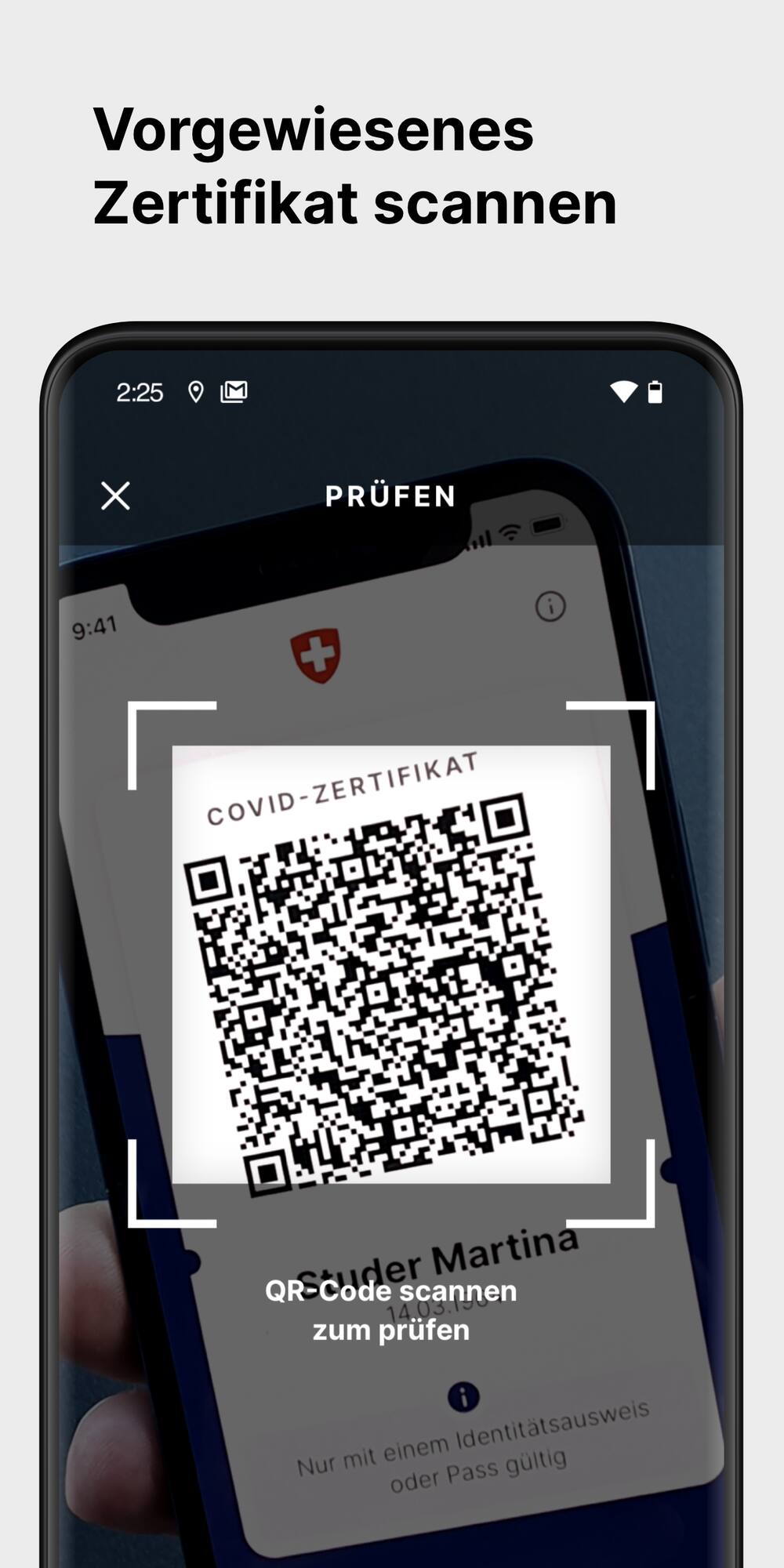 Pour télécharger le certificat dans l'application, il suffit de scanner le code QR.