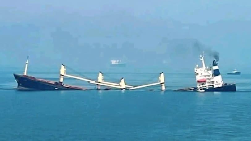 Naufrage spectaculaire: Un cargo se brise en deux et coule dans le détroit d'Ormuz