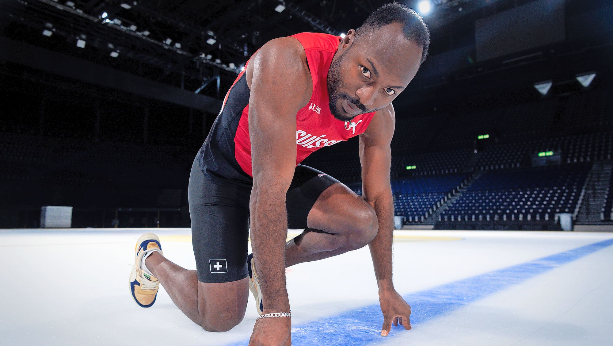 Leichtathletik Sprinter Alex Wilson vor der WM in Doha Blick