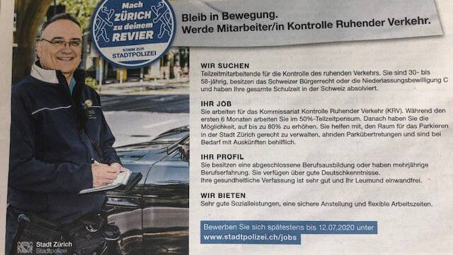 jobsuche stadt zurich will bussen verteiler unter 58 jahren blick