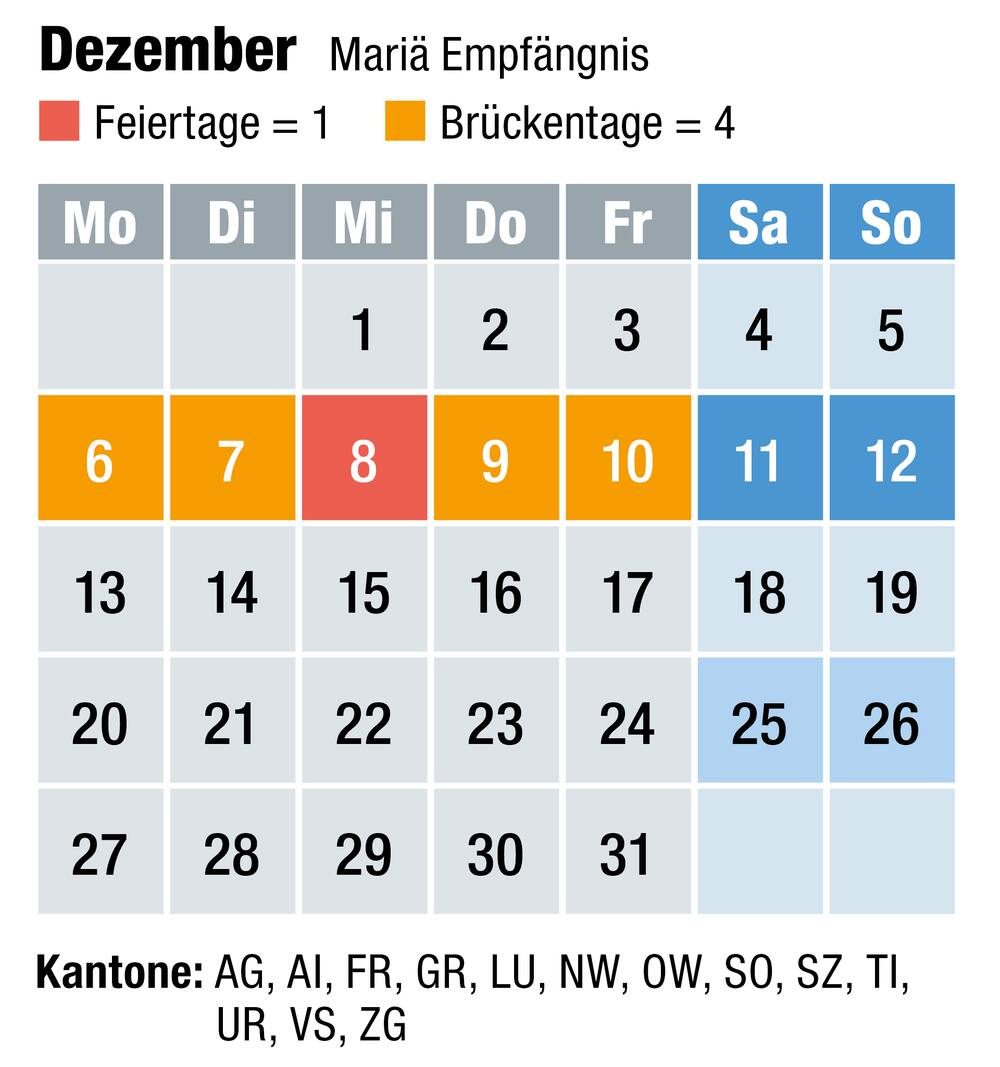 Kalender 2022 aargau Brückentage 2021 in der Schweiz: So planen Sie Ihre Freitage - Blick