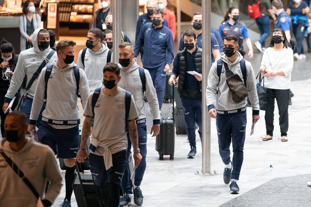 Wir sind angekommen! Die Schweizer Nati ist in Baku