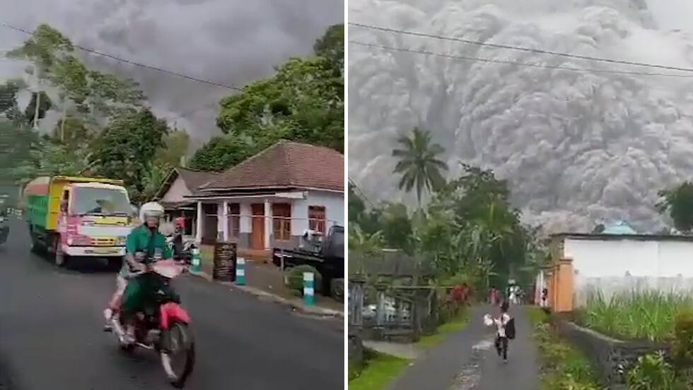 Panik auf Insel Java: Menschen flüchten nach Ausbruch von Vulkan Semeru