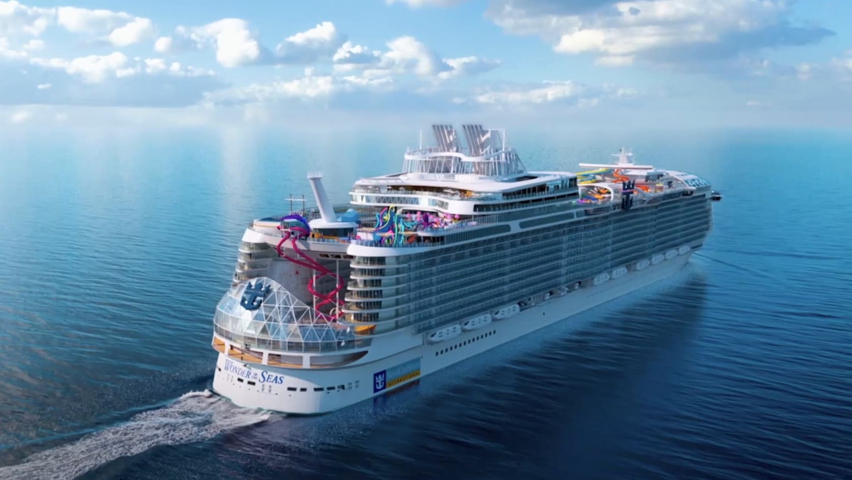 Grösstes Kreuzfahrtschiff der Welt sticht erstmals in See - Blick