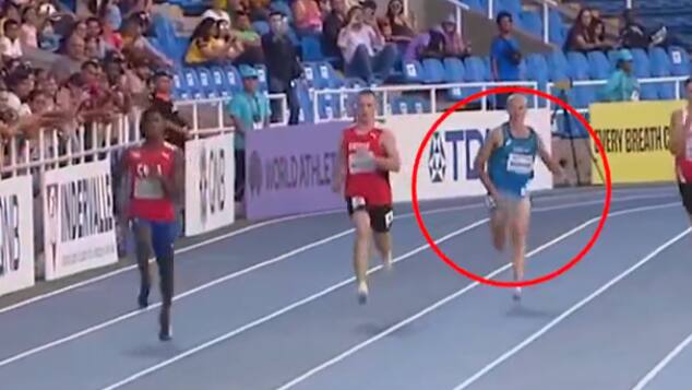 Leichtathletik: Alberto Nonino fällt bestes Stück aus der Hose im Rennen