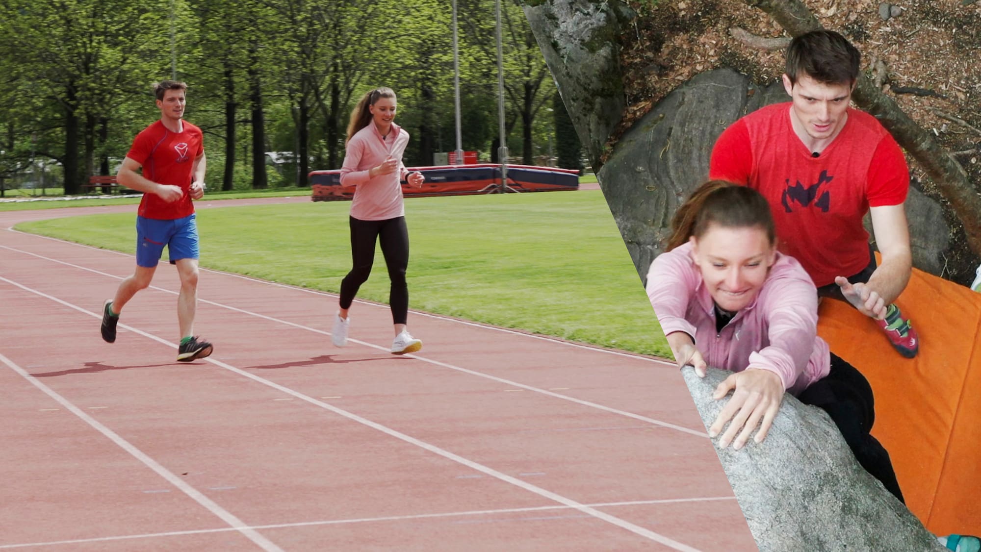 Sprinterin Ajla Del Ponte versucht sich beim Bouldern Blick