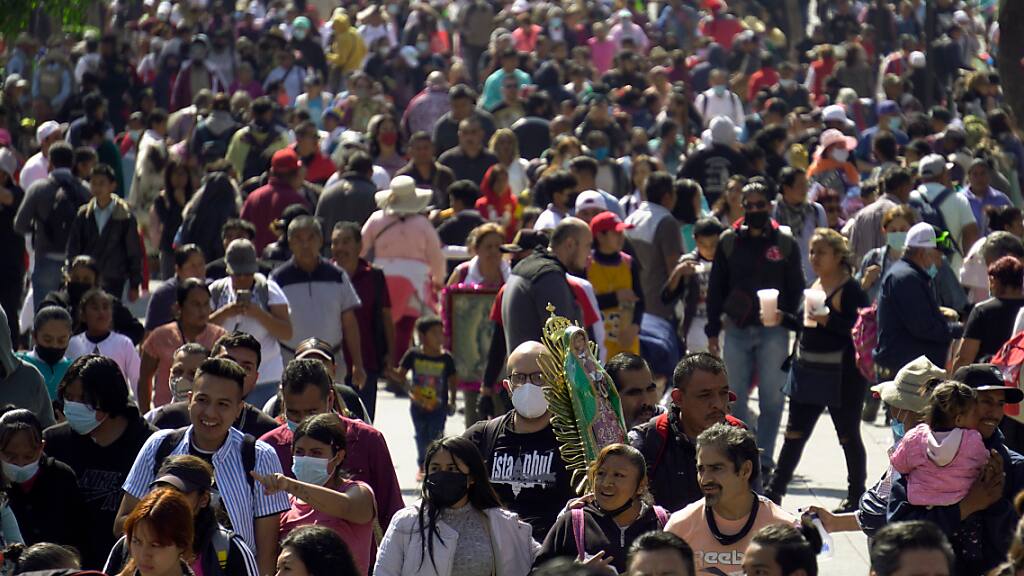 Gläubige pilgern zur Jungfrau von Guadalupe Blick