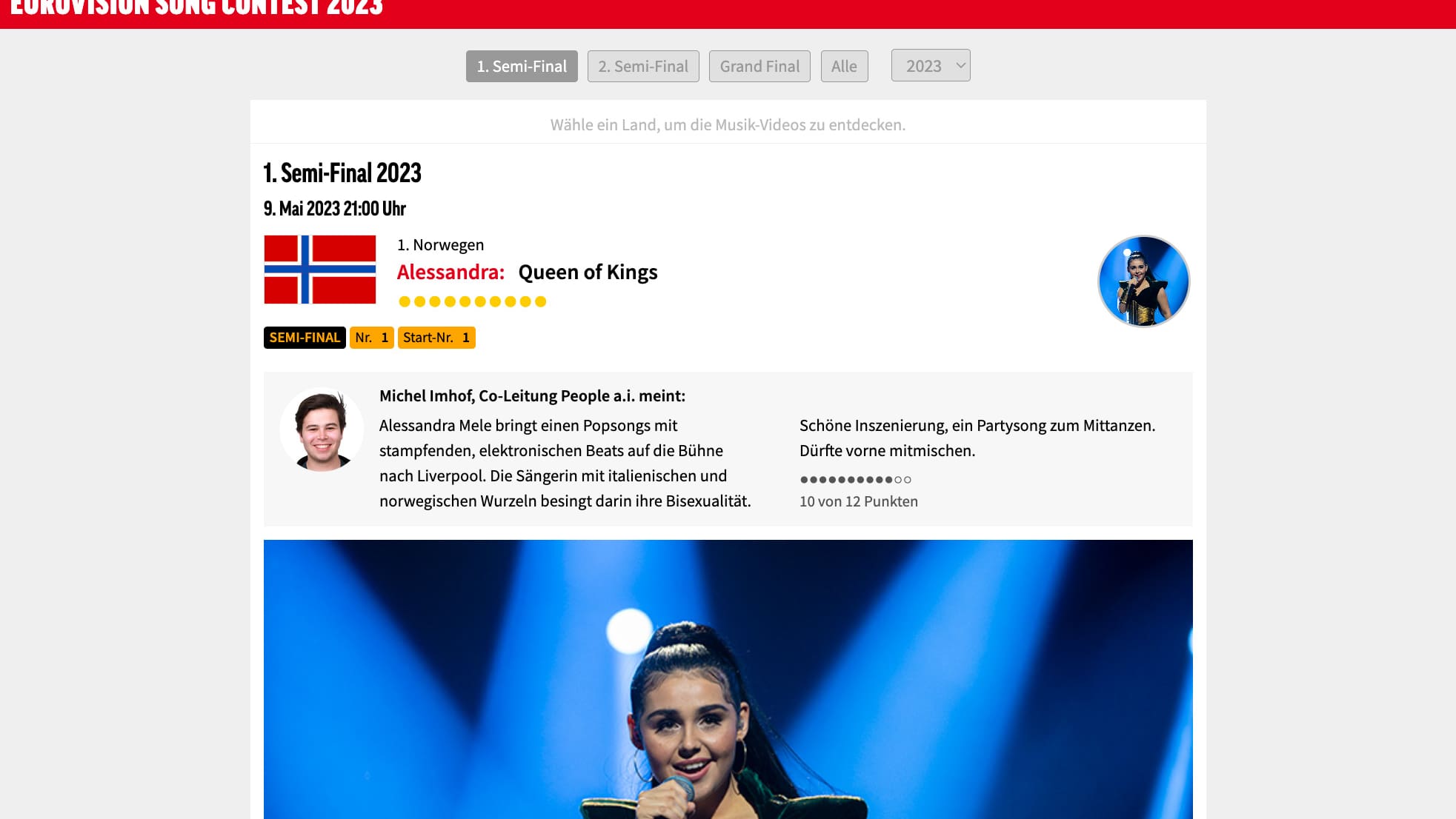 Alle Teilnehmer und Teilnehmerinnen des Eurovision Song Contests Blick