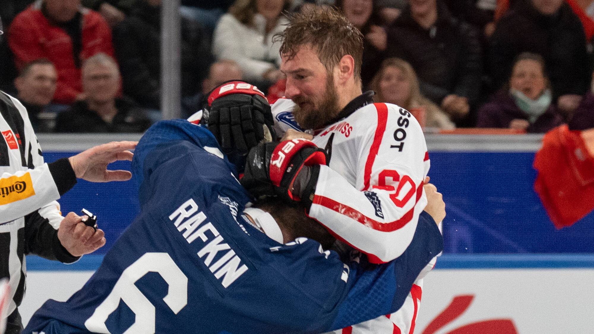Lee Rafkin Eishockey: Scherwey und Rafkin geraten aneinander und erhalten Strafen
