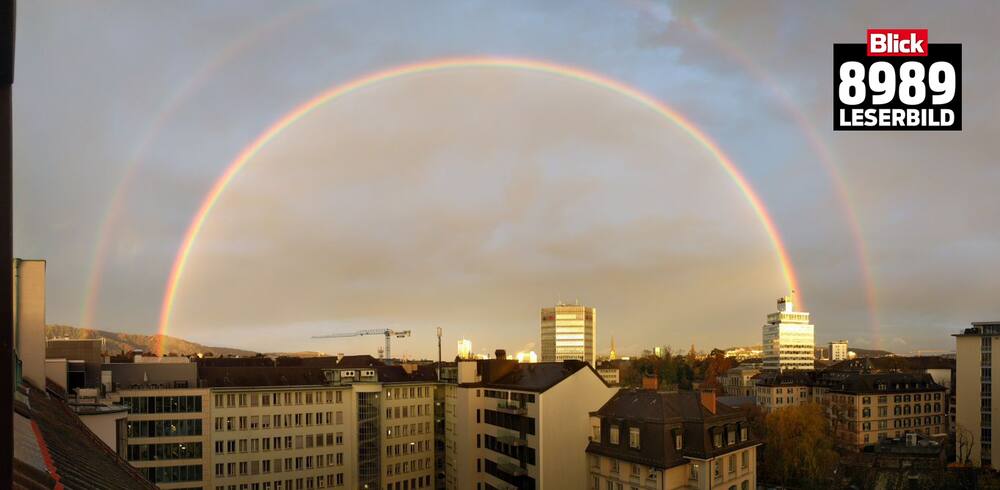 Gleich doppelt erstrahlt der Regenbogen heute über Zürich.