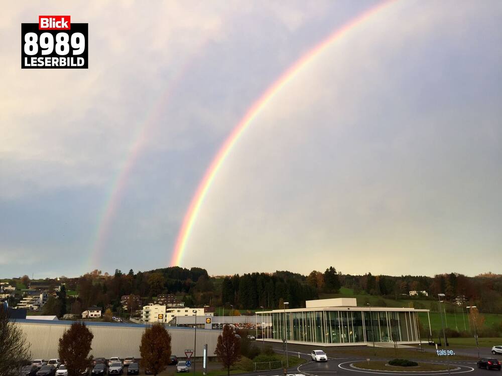 Auch in Hochdorf im Kanton Luzern war der Doppel-Regenbogen zu sehen.