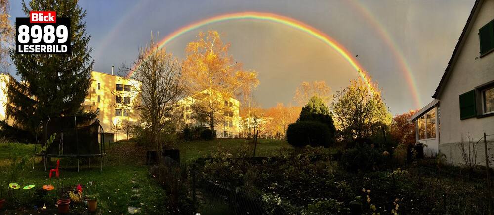 Gleich zweifach schön: Doppel-Regenbogen über Zürich-Leimbach.