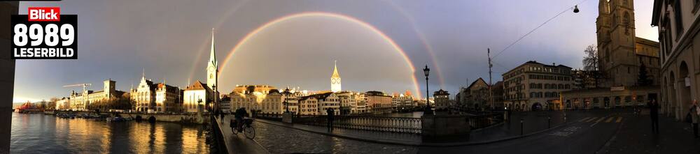 Eine Panorama-Aufnahme aus der Zürcher Altstadt.