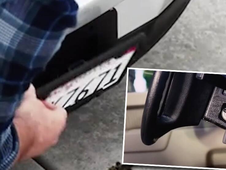 Busse Bei Unleserlichem Nummernschild Auf Dem Auto Blick